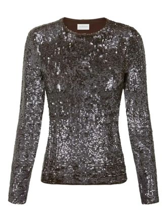 P.A.R.O.S.H. sequin-embellished PAROSH top - women - Polyamide/Spandex/Elastane - S - Grey