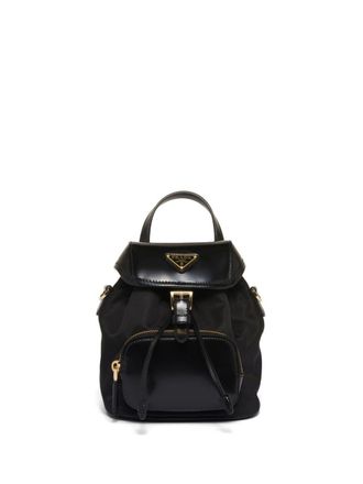 Prada Re-Nylon brushed leather backpack - Black