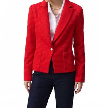 Joseph Ribkoff One Button Jacket In Radiant Red
