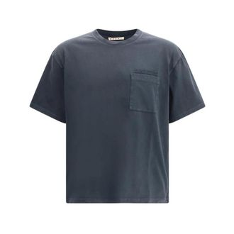 Marni T-Shirts, male, Black, Size: XL Cotton Crew Neck T-Shirt