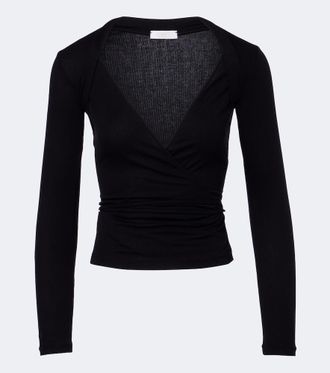 Eres Charlotte ribbed-knit wrap top