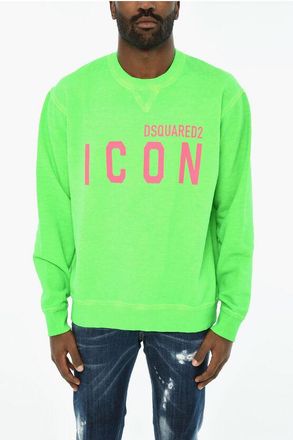 Dsquared2 ICON Solid Color Crew-neck Sweatshirt with Contrasting Logo size Xxl