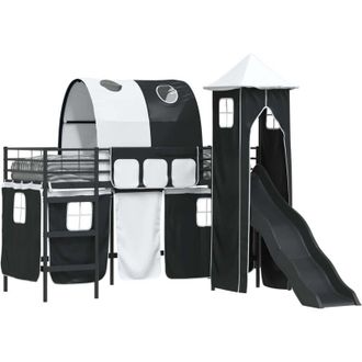 vidaXL KidsLoft Bed Frame Black 74.5 x 190 cm Metal vidaXL