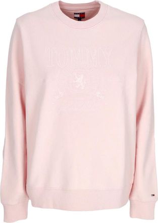 Tommy Hilfiger Tonal Crest Crewneck - Dames - Sweatshirts - Roze - M - Katoen - Hoodies & sweatvesten