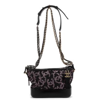 Chanel Pre-owned Womens Gabrielle Sequins Shoulder Bag - Black - One Size
