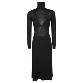 Elisabetta Franchi Gebreide Jurk - Dames - Kleedjes - Zwart - M - Kleedjes