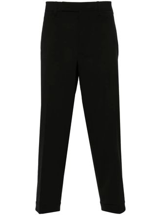 Neil Barrett BARRETT SLIM REGULAR RISE METAL HEM ADJUSTER TROUSERS - men - Spandex/Elastane/Virgin Wool/Polyester - 54 - Black