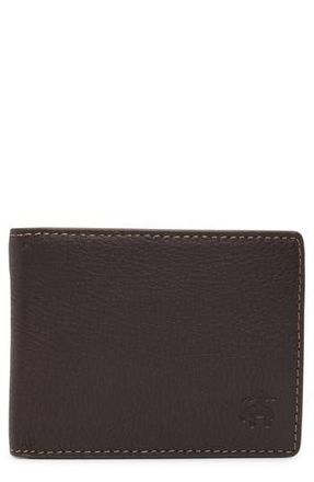 Brooks Brothers Brower Bifold Pebbled Leather Wallet in Dark Brown at Nordstrom Rack