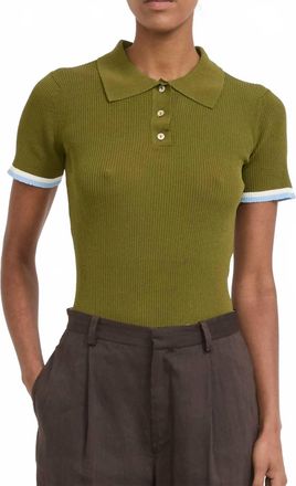 Le Mont St Michel Selaste Short Sleeve Polo In Khaki
