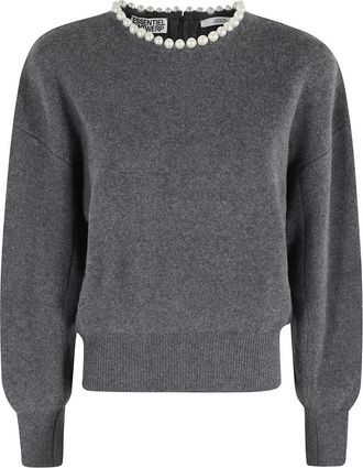 Essentiel Truien & Vesten, Dames, Blauw, S, Gebreide Inti Pullover Sweater