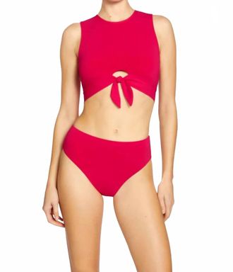 Robin Piccone Ava High Waist Bikini Bottom In Rose