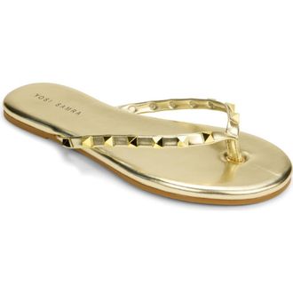 Yosi Samra Rivington Stud Flip Flop in Gold at Nordstrom, Size 8