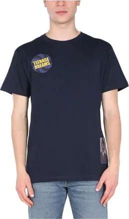 Raf Simons Tops, Heren, Blauw, L, T-Shirts