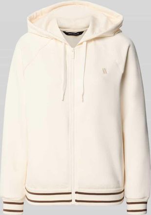 A|X Armani Exchange Regular Fit Sweatjacke aus Viskose-Mix mit Logo-Stitching in Offwhite, Gr&ouml;&szlig;e XL