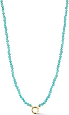 Ember Fine Jewelry 14K Gold Beaded Clasp Necklace in Gold/turquoise at Nordstrom Rack