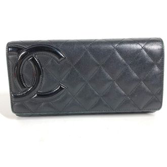 Chanel Black Cambon Ligne Leather Long Wallet (Bi-Fold) (Pre-Owned)