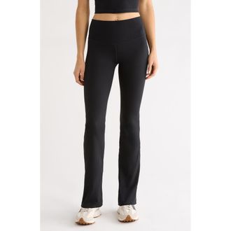Zella Thrive Rib Bootcut Pants in Black at Nordstrom, Size X-Large