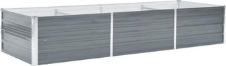 vidaXL Arriate de jardín de acero galvanizado gris 240x80x45 cm Vidaxl
