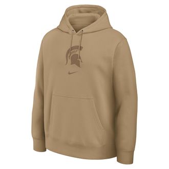 Nike Michigan State Washed Club Nike Mens College Pullover Hoodie in Brown | 16TW2FEMST-8R4