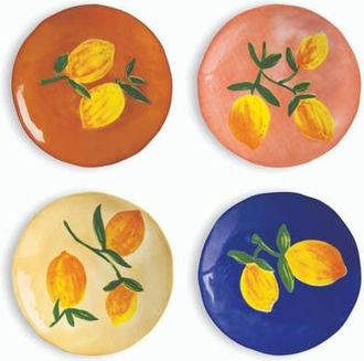 &k Amsterdam gebaksbord Lemon (set van 4) (16 cm)