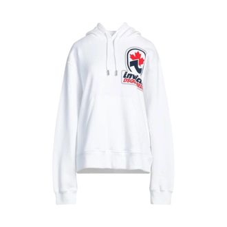 Dsquared2 S72Gu 0407-S25516-100 Sweatshirt - Dames - Hoodies - Wit - XS - Katoen - Hoodies & sweatvesten
