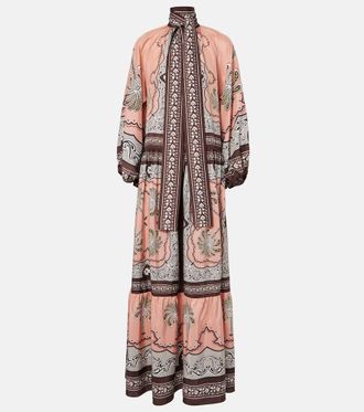 La DoubleJ Athena printed silk maxi dress