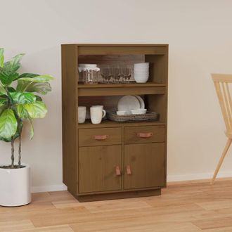 Berkfield Home Highboard Honey Brown 67x40x108.5 cm Solid Wood Pine
