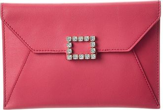 Roger Vivier Logo Leather Clutch