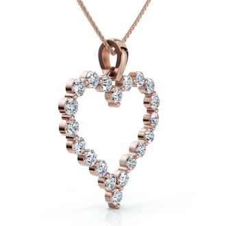 Pompeii3 1Ct Diamond Heart Pendant 10k Gold Lab Grown 18 Womens Necklace Size: 1 Tall