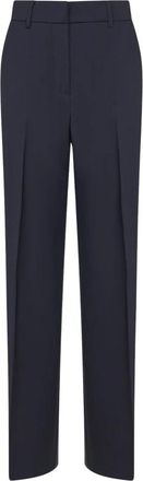 Max Mara Visivo Broeken - Dames - Wijde Broeken - Blauw - XS - Wol - Broeken