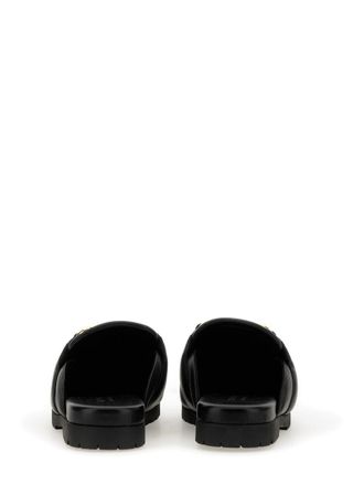 Gucci Clamp-Detail Leather Sabot - Black
