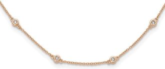 Diamond2Deal 14k Rose Gold 3/8 Ct Lab Grown Diamond Sixteen Station Necklace 16 Clarity VS, Color D-E