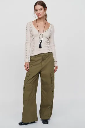Pistola Denim Petra 100% Cotton Mid-Rise Wide-Leg Cargo Pants