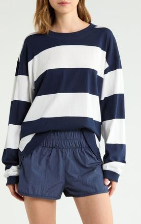 Free People FP Movement Printed Hustle Layer T-Shirt in Midnight Navy Combo at Nordstrom, Size Small