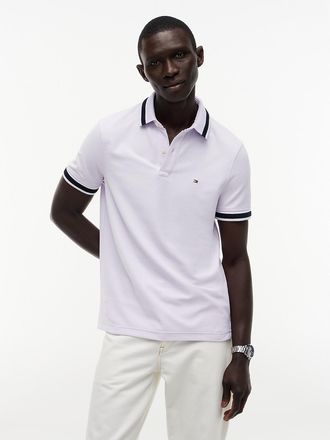 Tommy Hilfiger Mens Regular Fit Tipped Wicking Polo - Purple - XXXL