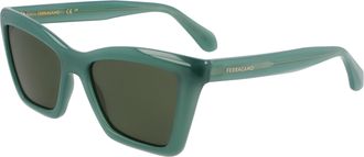 Ferragamo Green Cat Eye Ladies Sunglasses SF2039SE 339 53