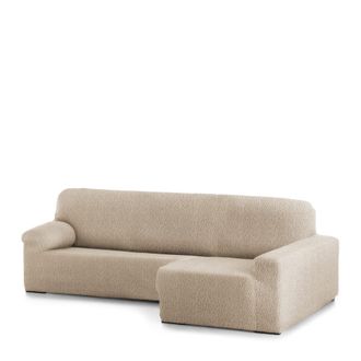 Eysa Funda de sof&aacute; chaise longue el&aacute;stica derecha beige 250 - 360 cm