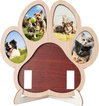 OEM Marco De Fotos Conmemorativo Para Mascotas: Collage De 4 Fotos Con Soporte Para Huellas De Patas Y Collar