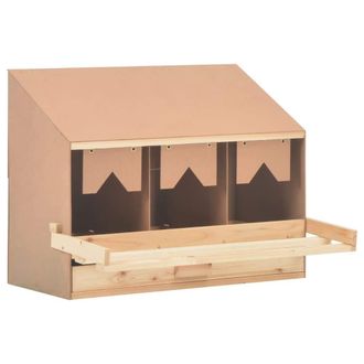 vidaXL Ponedero Para Gallinas 3 Compartimentos Madera Pino 72x33x54 Cm Vidaxl