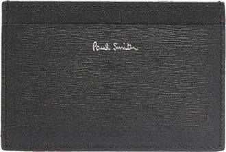 Paul Smith Straw-Grain Leather Credit Card Holder - Heren - Portefeuilles - Zwart - ONE Size - Leer - Accessoires