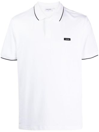 Calvin Klein Polo a maniche corte con applicazione - Bianco