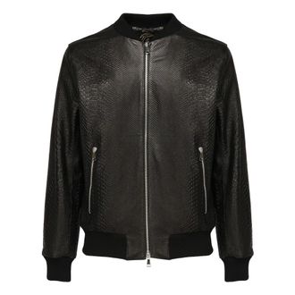 Giuliano Galiano Heren, Jassen, Zwart, Maat: M Leer