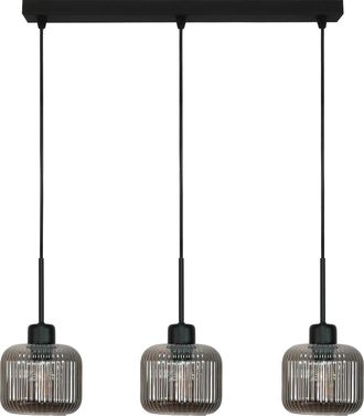 OEM L&aacute;mpara De Techo Colgante Negra Con Pantalla De Cristal Grafito Beka Grey 15-004