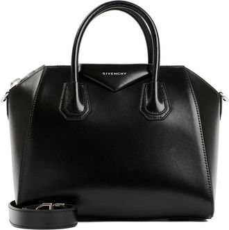 Givenchy Zwarte Leren Handtas met Bovenhandvatten - Dames - Handtassen - Zwart - ONE Size - Leer - Tassen