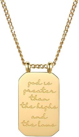 Mantra God Is Greater Than The Highs And The Lows - Necklace in Yellow Gold at Nordstrom