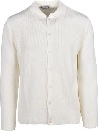 Daniele Alessandrini White Acrylic-Blend Ribbed Cardigan