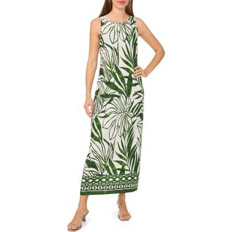 Halogen Frond Print Sleeveless Maxi Dress in New Ivory at Nordstrom Rack, Size X-Large