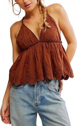 Free People Sunny Days Cami Top In Chocolate Brown