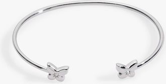 Alex and Ani Butterfly Crystal Flex Cuff in Silver at Nordstrom