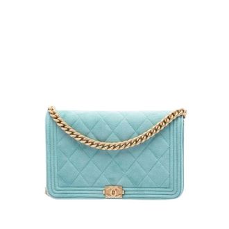Chanel Pre-owned Wallet on Chain - Dames - Pre-owned - Blauw - Maat: ONE Size